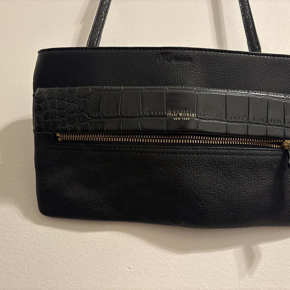 Isaac Mizrahi Women's Paulette Cross Body Bag Hand Purse Removable Strap Black
